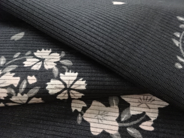  絽花丸文様小紋着物